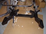 Frame after being powder coated